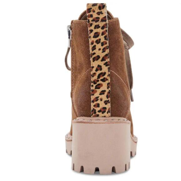 New Hinto Studded Lace-Up Bootie DOLCE VITA Dk Brown Suede 10 M - Picture 2 of 7